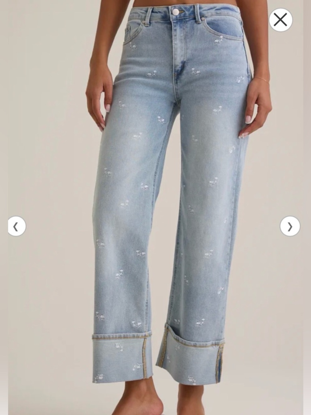 Floral Embroidered Jeans